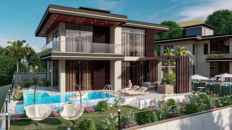 Luxurious project with panoramic views of the sea and the fortress of Alanya