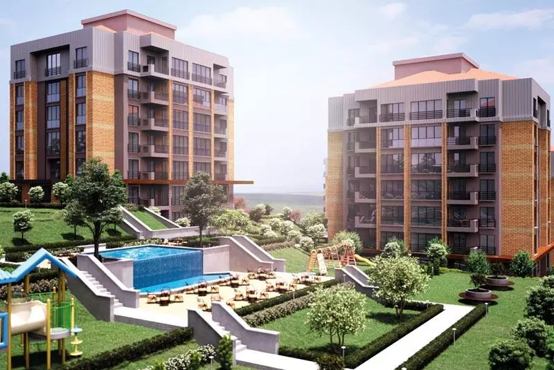 Luxury apartments with swimming pool for sale in Istanbul Bahçeşehir