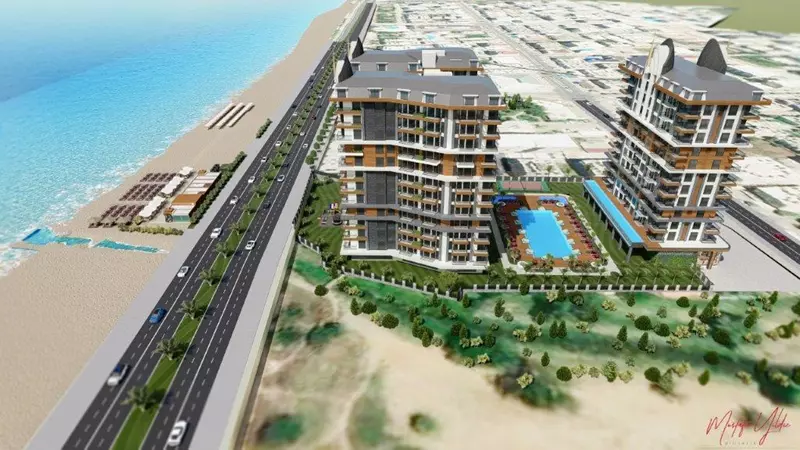 Sea front luxury apartments for sale in Alanya in Mahmutlar
