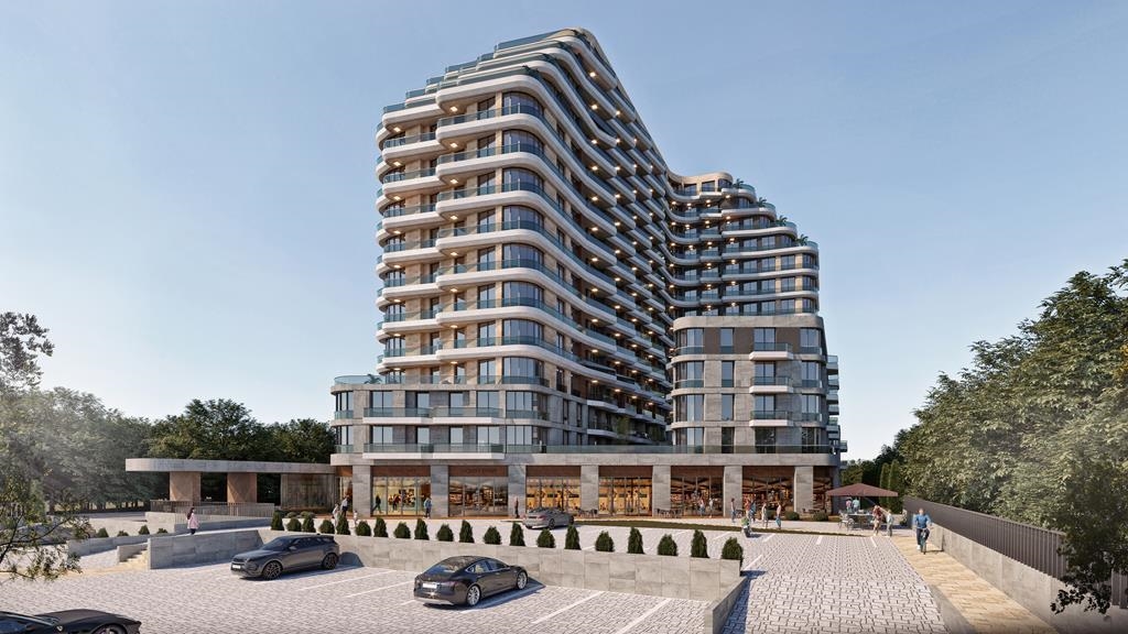 Ett lyxigt bostadsinvesteringsprojekt under uppbyggnad med utsikt över Marmarasjön och Büyükçekmece, İstanbul