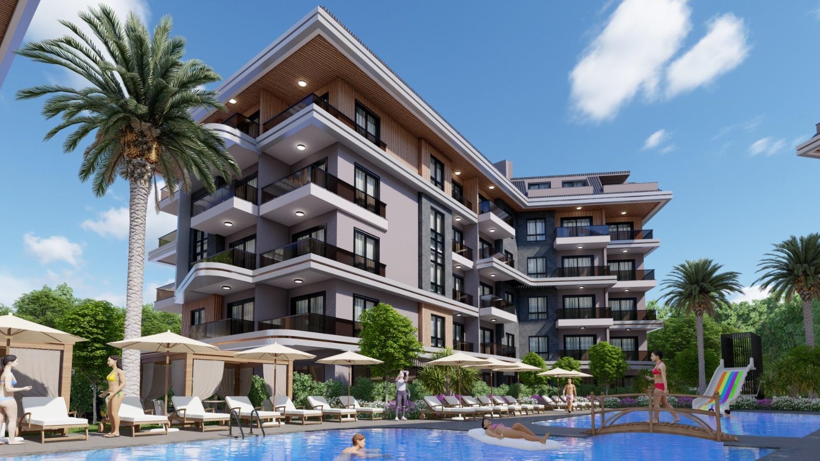 A modern residential complex with luxurious internal infrastructure in the beautiful Oba area , Alanya