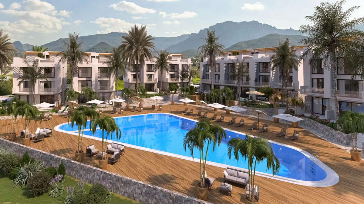 Апартаменты на берегу моря с панорамным видом на море в Татлысу, Северный Кипр